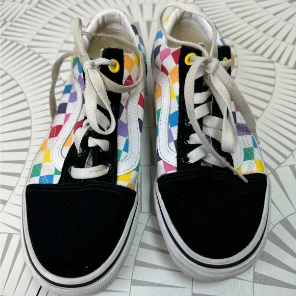 Vans Old Skool Rainbow Checkerboard Skate Shoe Men’s 4.5 Women’s 6 - Picture 10 of 10